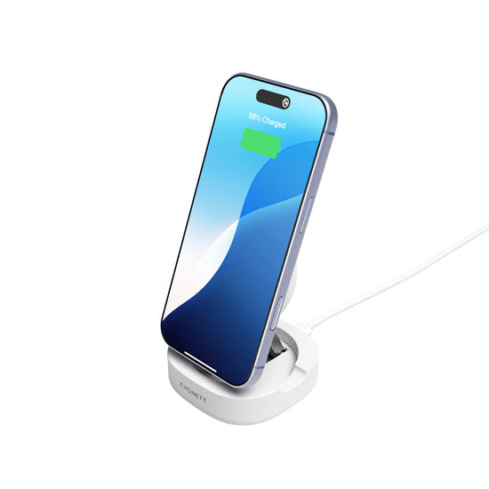 Cargador inalámbrico magnético plegable Qi2 ChargeBase Blanco