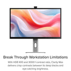 Monitor Clarity Pro 27" UHD 4K con alimentación de 65 W y webcam