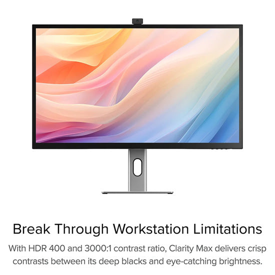 Monitor Clarity Max Pro 32” UHD 4K con alimentación USB-C y webcam