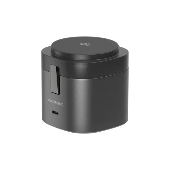 Soporte de carga inalámbrica rápida Qi2 4 en 1 PowerPod Negro