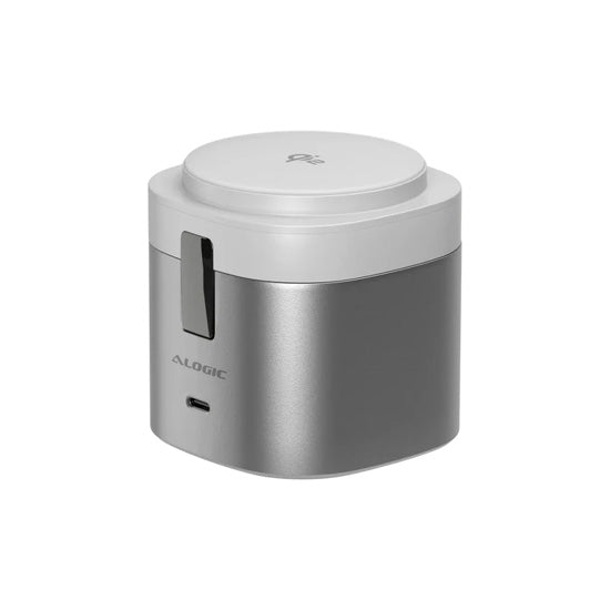 Soporte de carga rápida inalámbrica Qi2 PowerPod 4 en 1 Blanco