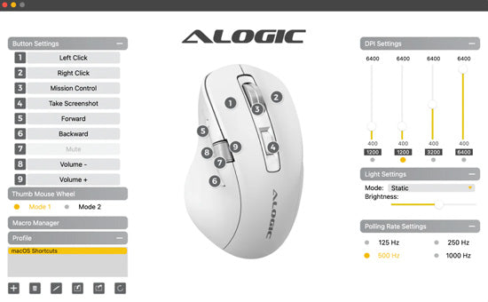 Ratón programable de 7 botones Apex Bluetooth USB-C recargable Blanco