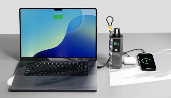 Ark Pro Batería Externa 27.600mAh, Carga USB 160W + Cable USB-C 50cm