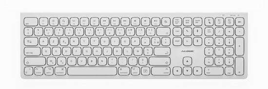 Teclado AZERTY inalámbrico recargable USB-C Echelon Blanco