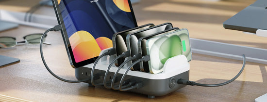 Estación de Carga de Escritorio Powerfin 10 Puertos USB-C 100W