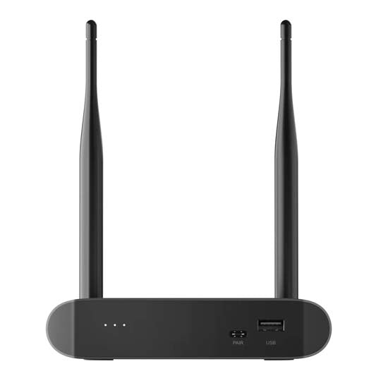Sistema de presentación inalámbrico Unite 4K con estación base y un botón presentador