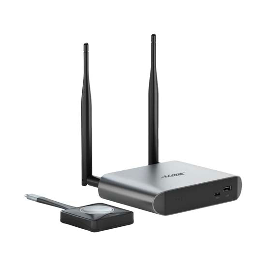 Sistema de presentación inalámbrico Unite 4K con estación base y un botón presentador