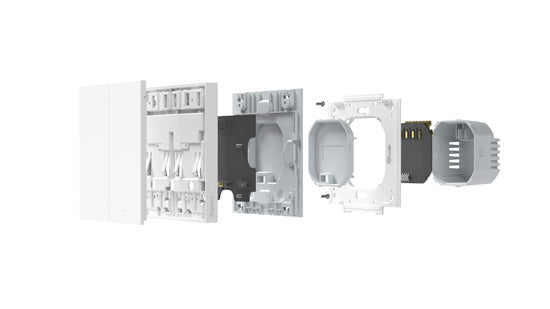 Interruptor de pared inteligente H1 EU (sin neutro, doble tecla) Blanco