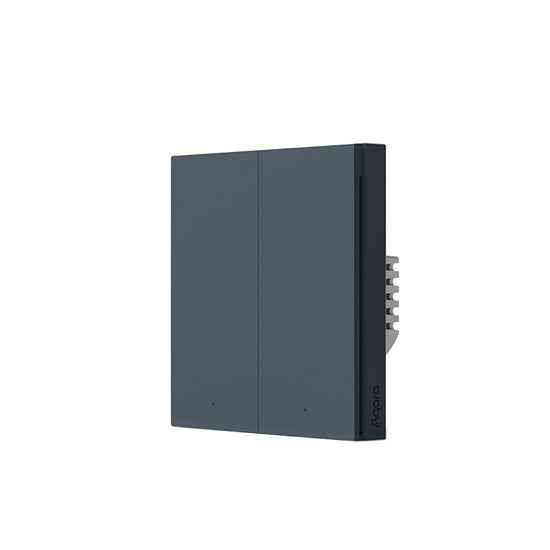 Interruptor de pared inteligente H1 EU (con neutro, doble botón) Gris