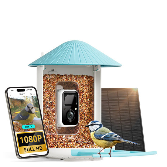 Comedero para pájaros con IA y panel solar