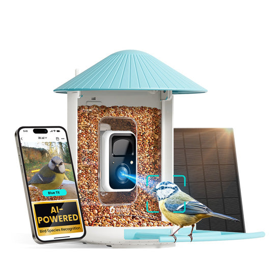 Comedero para pájaros con IA y panel solar