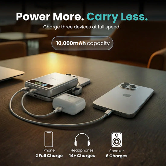 Batería Portátil Magnética SolidSafe™ Estado Sólido 10.000mAh Plata