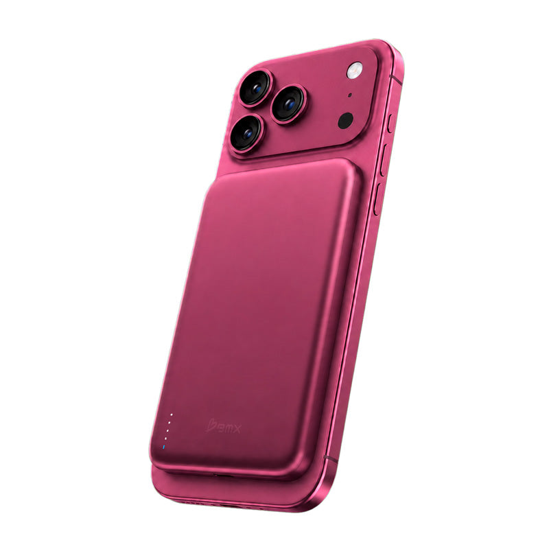 SolidSafe™ Air Titanium 5000mAh Qi2 Batería Magnética Inalámbrica Burgundy