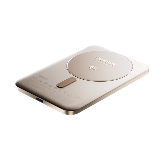SolidSafe™ Air Titanium 5000mAh Batería Magnética Inalámbrica Qi2 Dorada
