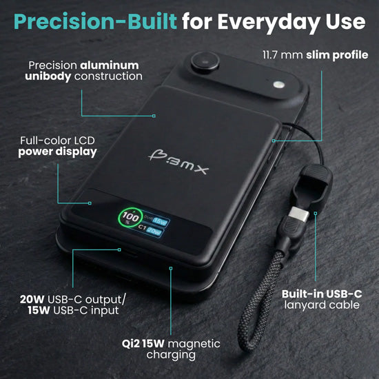 Batería Magnética SolidSafe™ de Estado Sólido 5000mAh Negro