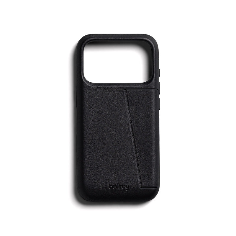 Funda de piel Premium 3 Tarjetas iPhone 18 Pro / 17 Pro Negro