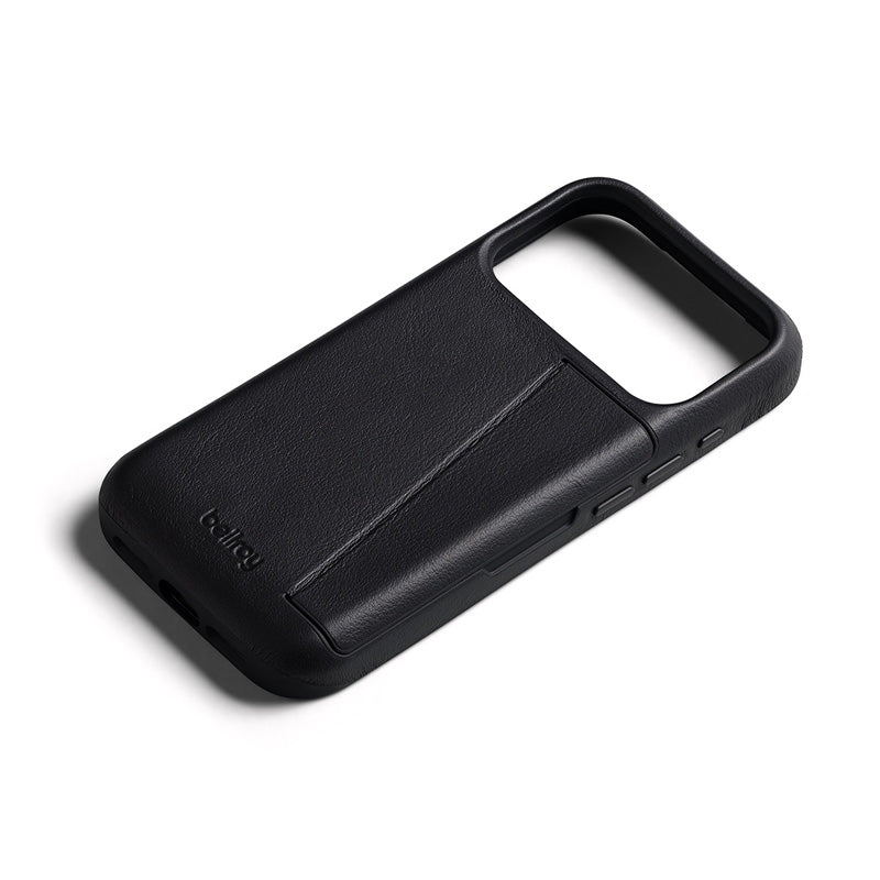 Funda de piel Premium 3 Tarjetas iPhone 18 Pro / 17 Pro Negro