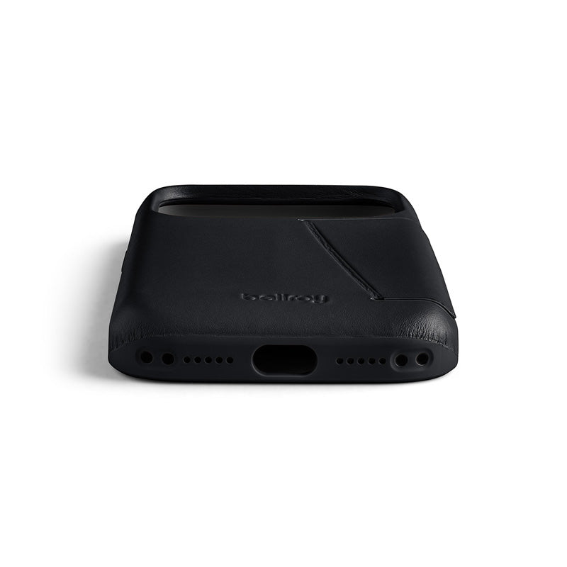 Funda de piel Premium 3 Tarjetas iPhone 18 Pro / 17 Pro Negro