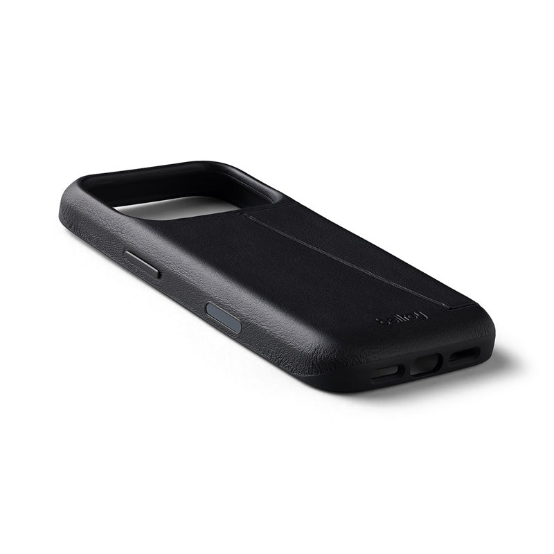 Funda de piel Premium 3 Tarjetas iPhone 18 Pro / 17 Pro Negro