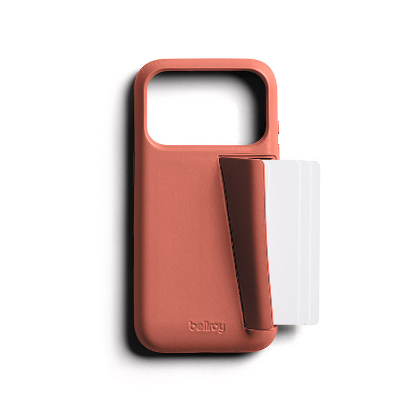 Funda de Cuero Premium 3 Tarjetas iPhone 18 Pro / 17 Pro Canyon