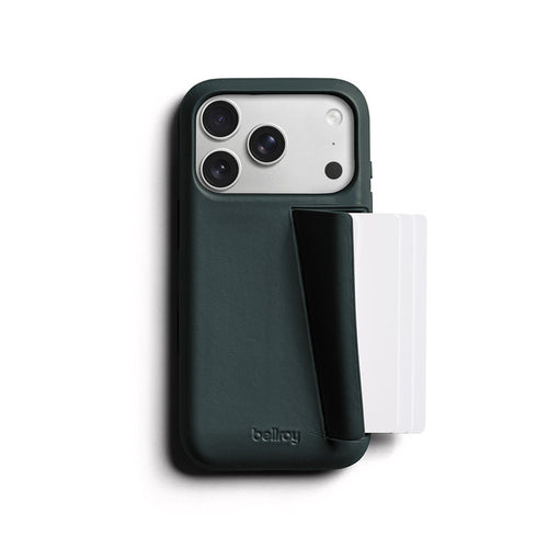 Funda de Cuero Premium 3 Tarjetas iPhone 18 Pro / 17 Pro Deep Ocean