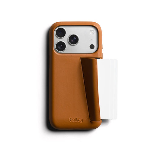 Funda de Piel Premium 3 Tarjetas iPhone 18 Pro / 17 Pro Tan