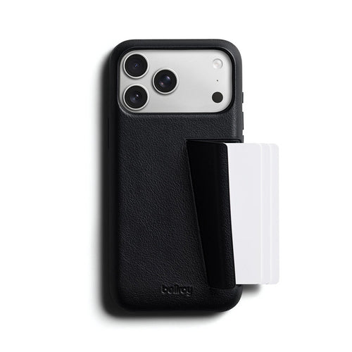 Funda de Cuero Premium 3 Tarjetas iPhone 18 Pro Max / 17 Pro Max Negro