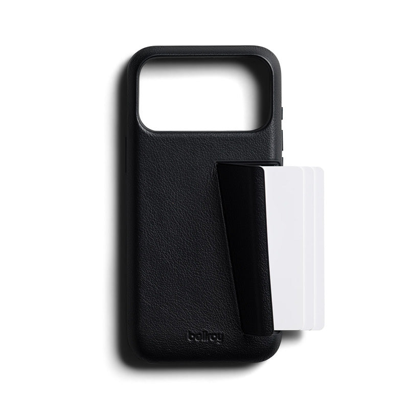 Funda de Cuero Premium 3 Tarjetas iPhone 18 Pro Max / 17 Pro Max Negro