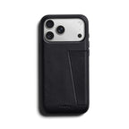 Funda de Cuero Premium 3 Tarjetas iPhone 18 Pro Max / 17 Pro Max Negro