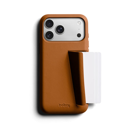 Funda de Cuero Premium 3 Tarjetas iPhone 18 Pro Max / 17 Pro Max Tan