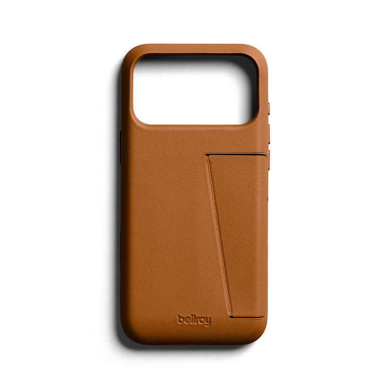 Funda de Cuero Premium 3 Tarjetas iPhone 18 Pro Max / 17 Pro Max Tan
