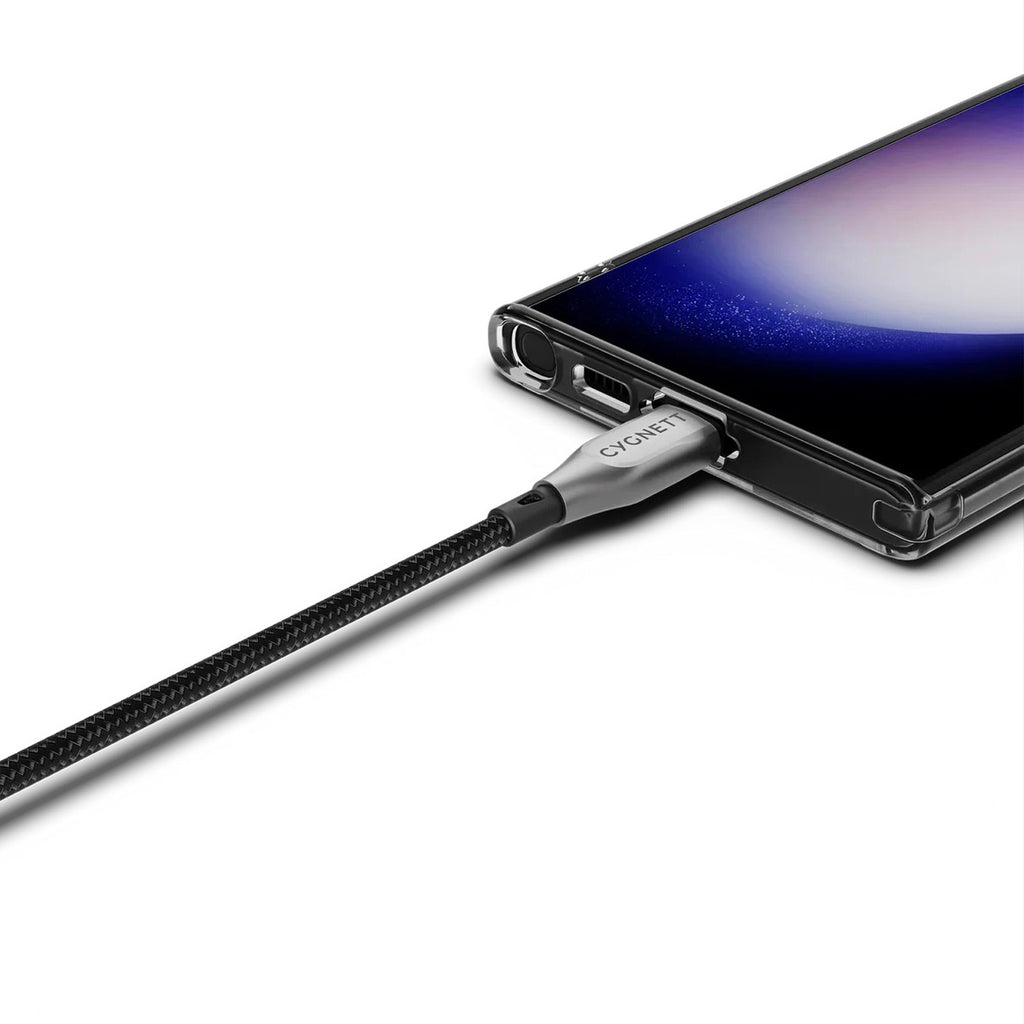 Cable Armoured USB-C a USB-A (1m) Negro