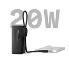 Thumboost Power Bank 5,000mAh + Combo de Cable USB-C Negro