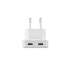 Cargador de pared SLIM GaN 30 W con dos puertos USB-C Blanco