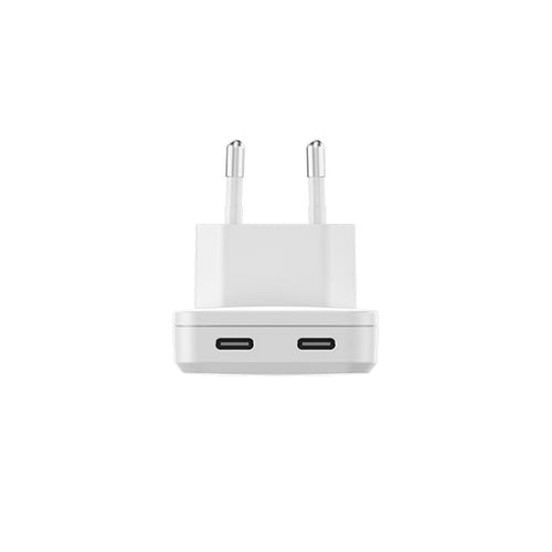 Cargador de pared SLIM GaN 30 W con dos puertos USB-C Blanco