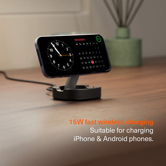 Cargador inalámbrico magnético plegable Qi2 ChargeBase Negro