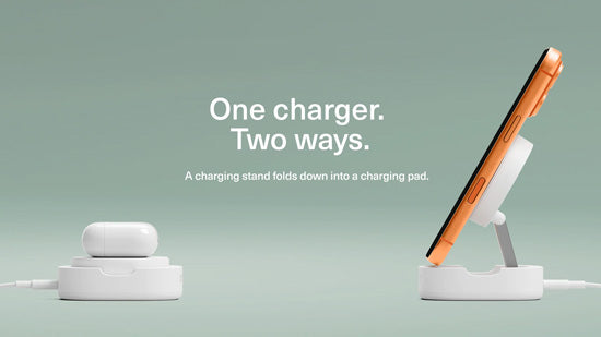 Cargador inalámbrico magnético plegable Qi2 ChargeBase Blanco