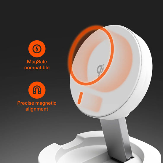 Cargador inalámbrico magnético plegable Qi2 ChargeBase Blanco