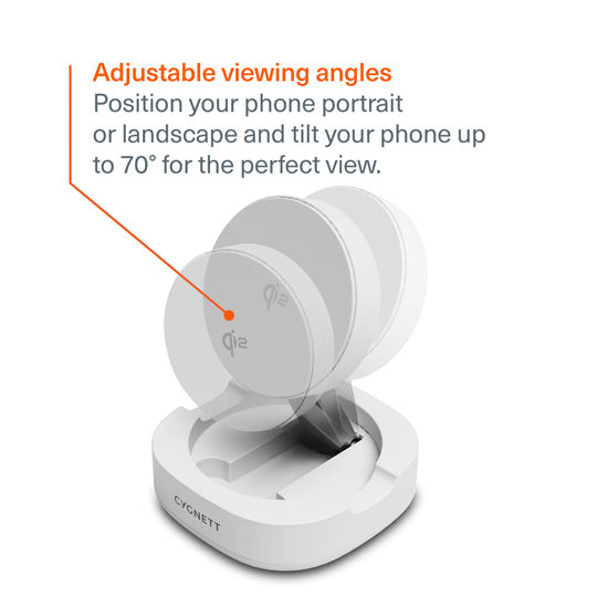 Cargador inalámbrico magnético plegable Qi2 ChargeBase Blanco