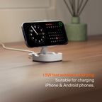 Cargador inalámbrico magnético plegable Qi2 ChargeBase Blanco