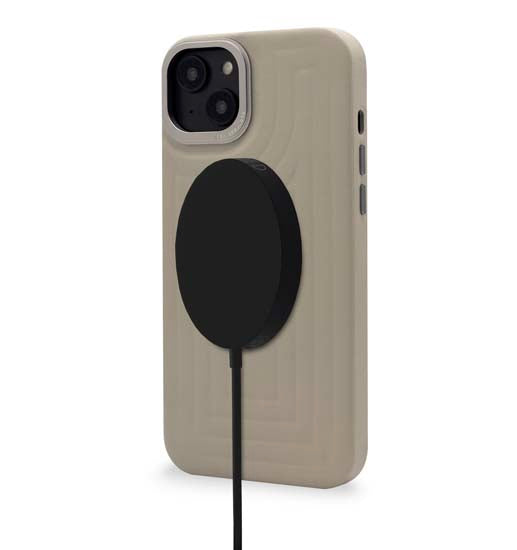 Funda de piel MagSafe para iPhone 14 Plus Beige