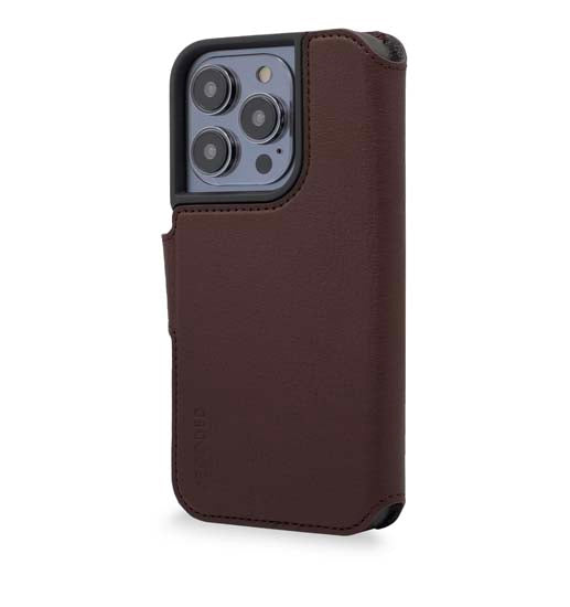 Funda Folio de Piel iPhone 14 Plus Marrón