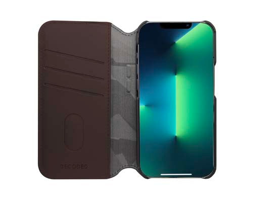 Funda Folio de Piel iPhone 14 Plus Marrón