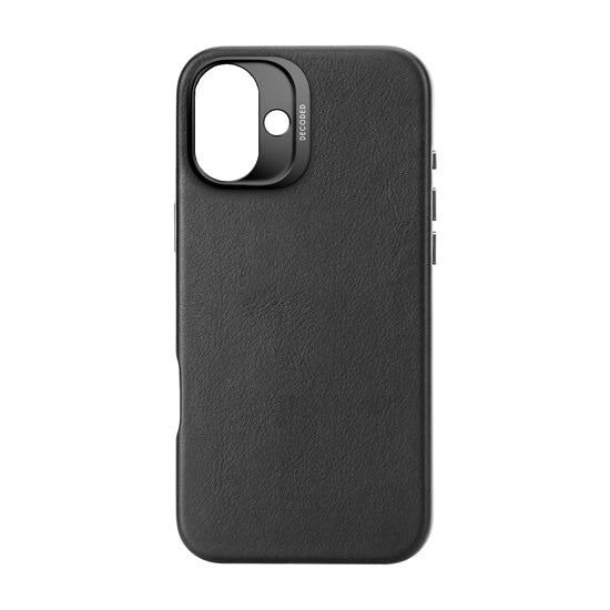 Funda de cuero iPhone 16 Plus Negro