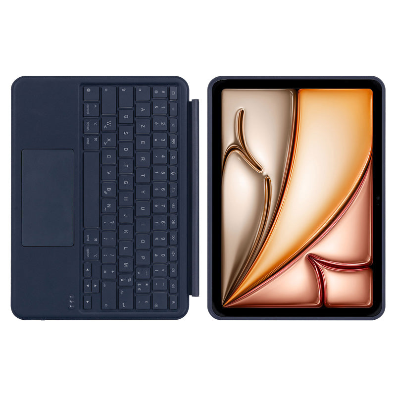 Funda Folio con Teclado Bluetooth para iPad Air 11 (M3/M2) y Air 10.9 (2020/22, 4a/5a gen) AZERTY Navy