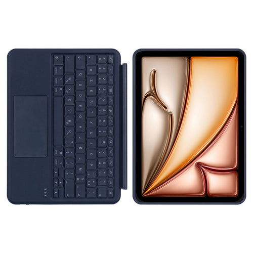 Funda Folio con Teclado Bluetooth para iPad Air 11 (M3/M2) y Air 10.9 (2020/22, 4a/5a gen) AZERTY Navy