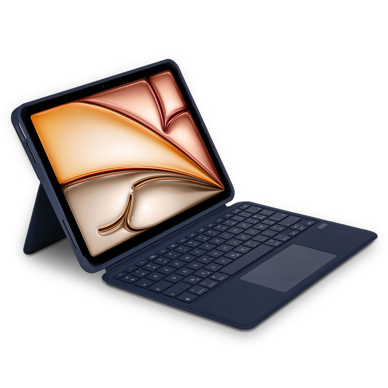 Funda Folio con Teclado Bluetooth para iPad Air 11 (M3/M2) y Air 10.9 (2020/22, 4a/5a gen) AZERTY Navy