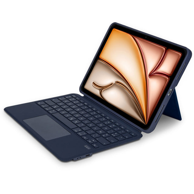 Funda Folio con Teclado Bluetooth para iPad Air 11 (M3/M2) y Air 10.9 (2020/22, 4a/5a gen) AZERTY Navy