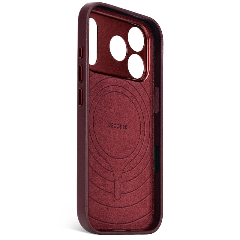 Funda de cuero iPhone 17 Pro Max Dark Ruby