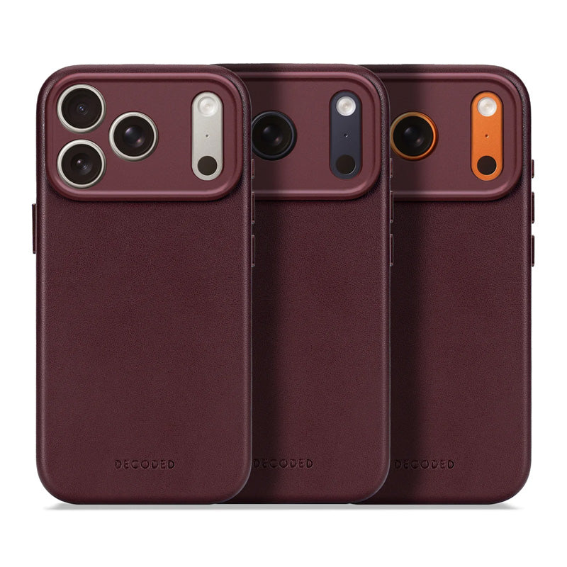Funda de cuero iPhone 17 Pro Max Dark Ruby